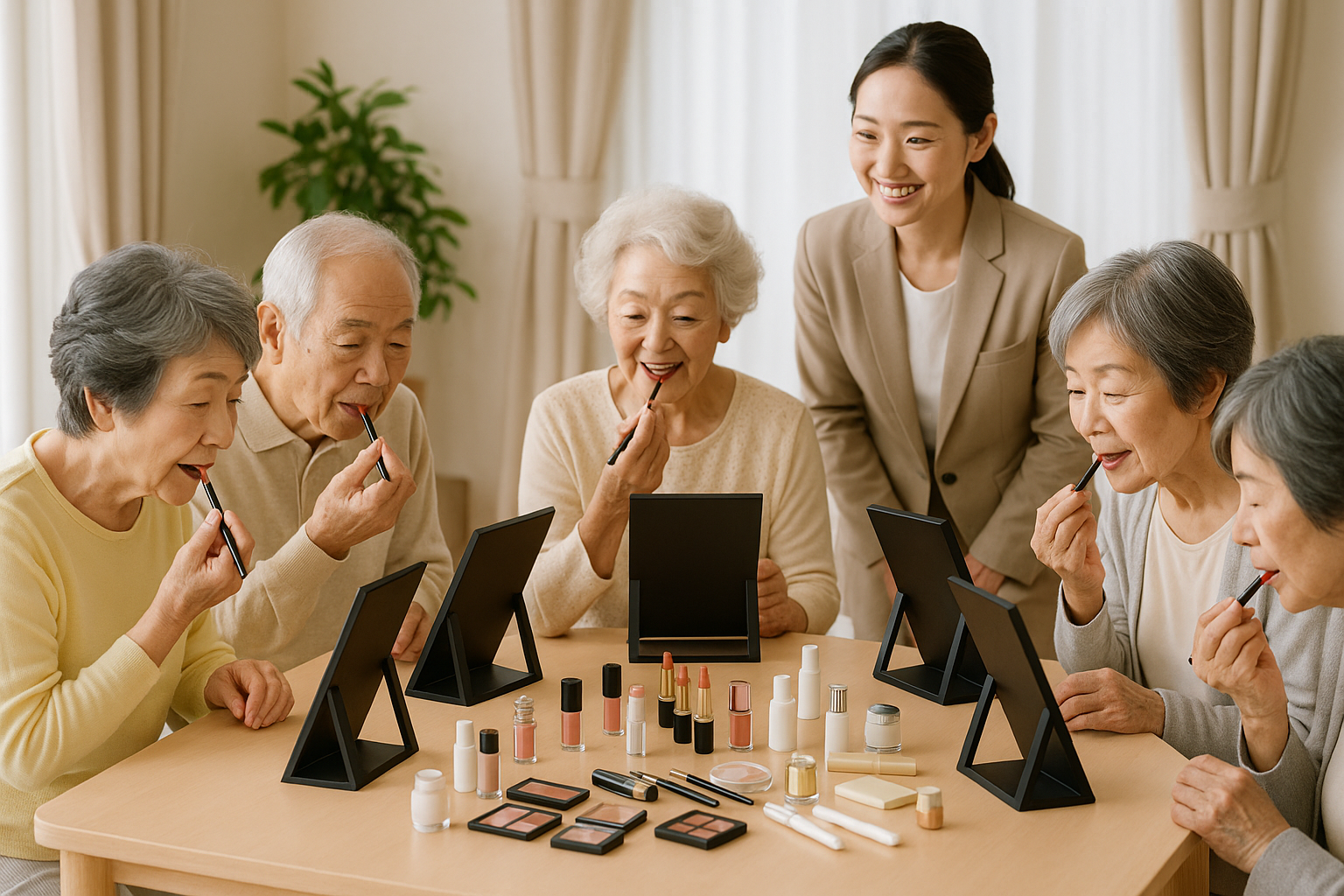 介護施設向け美容レクリエーションを行う様子